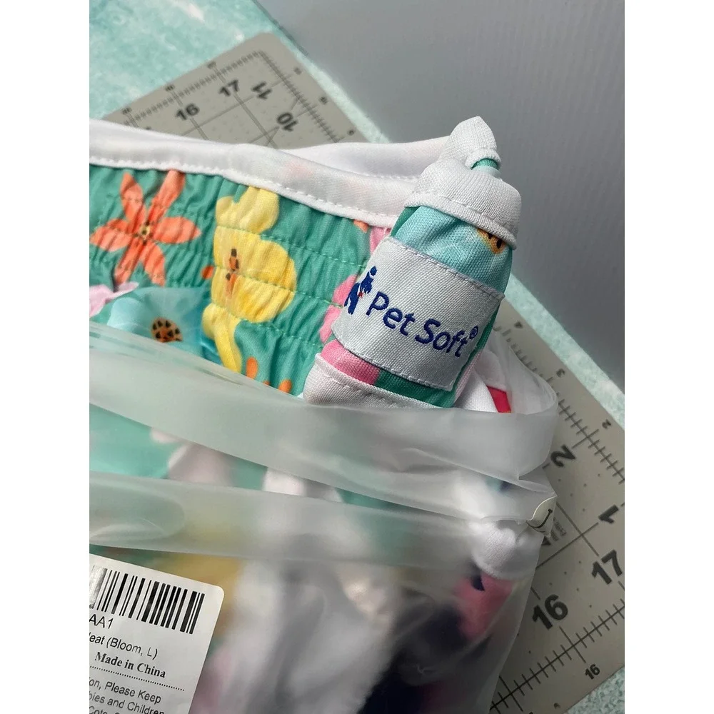 Pet Soft Reusable Female Dog Diapers 3 Pack Floral Bloom Large Washable Wraps